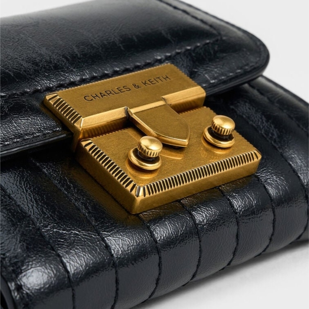 Charles & Keith Black Leather Wallet